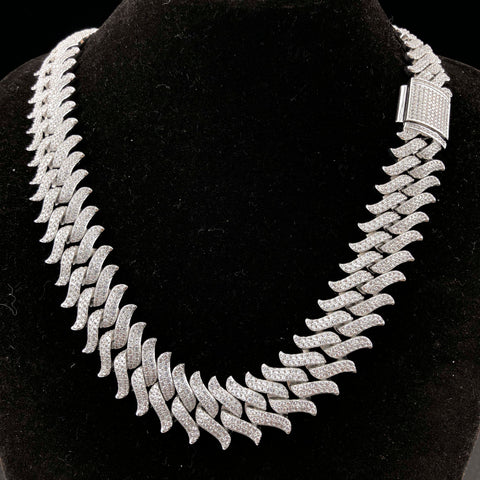 15mm Spiked Diamond Cuban Chain