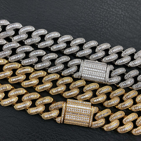 19mm Bold Baguette Cuban Chain