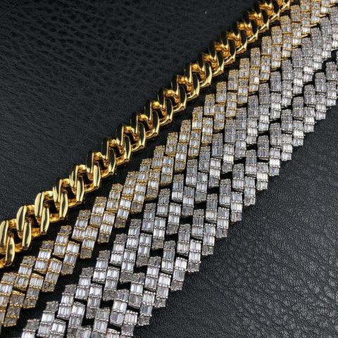 10mm Baguette Prong Cuban chain