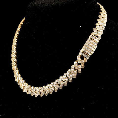 10mm Baguette Prong Cuban chain