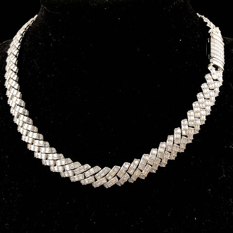 10mm Baguette Prong Cuban chain