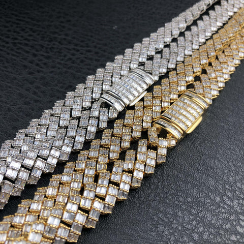 10mm Baguette Prong Cuban chain