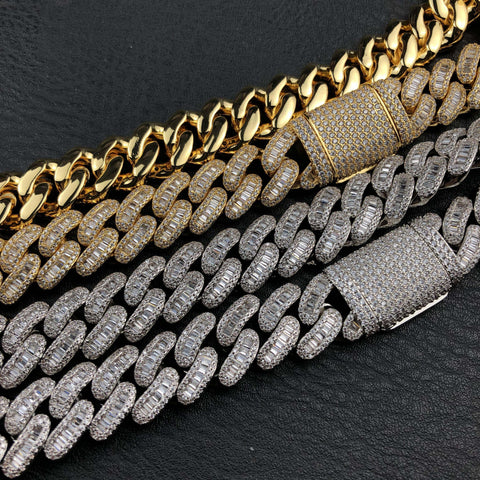 15mm Baguette Cuban Chain