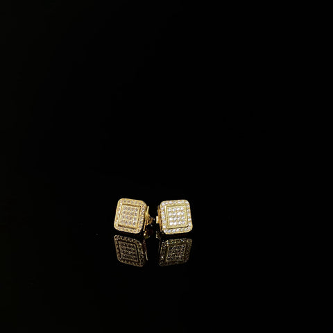 925 Silver Double layer Square Earrings