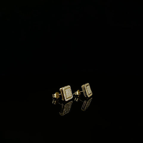 925 Silver Double layer Square Earrings