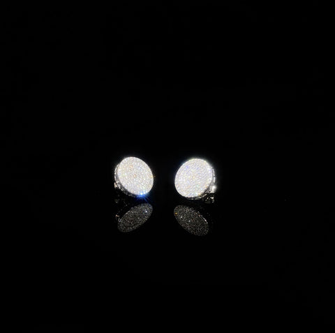 925 Silver Round inlaid Earrings