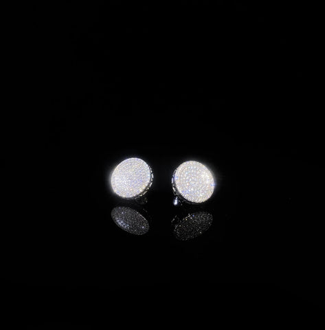 925 Silver Round inlaid Earrings
