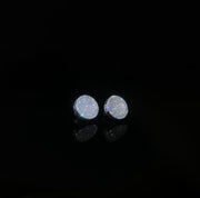 925 Silver Round inlaid Earrings