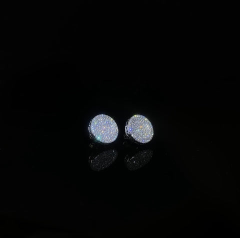 925 Silver Round inlaid Earrings