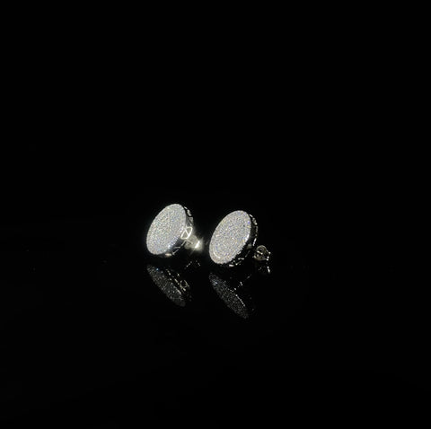 925 Silver Round inlaid Earrings