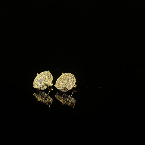 925 silver four claw Round Earrings