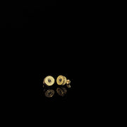 925 silver black dot Double Round Earrings