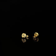 925 silver black dot Double Round Earrings