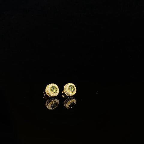 925 Silver Micro inlaid Round Earrings