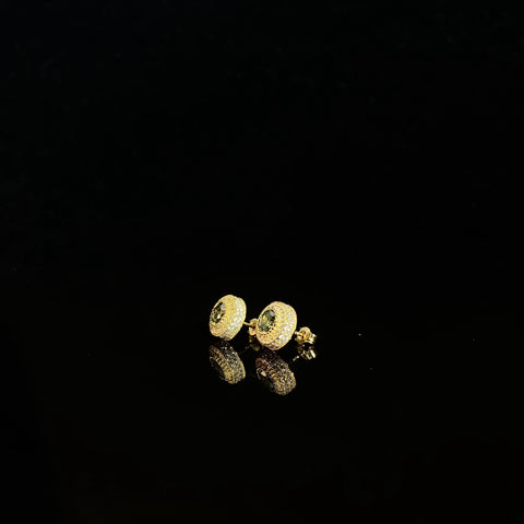 925 Silver Micro inlaid Round Earrings