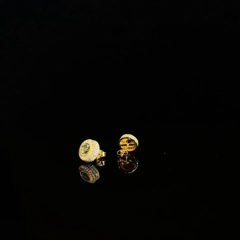 925 Silver Micro inlaid Round Earrings