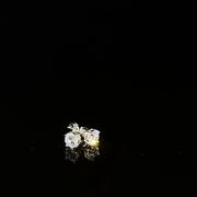 14k Round Cut Diamond Earrings - Pair
