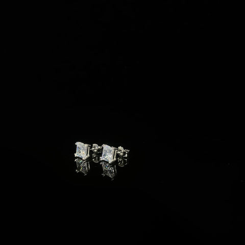 14k Square Cut Diamond Earrings