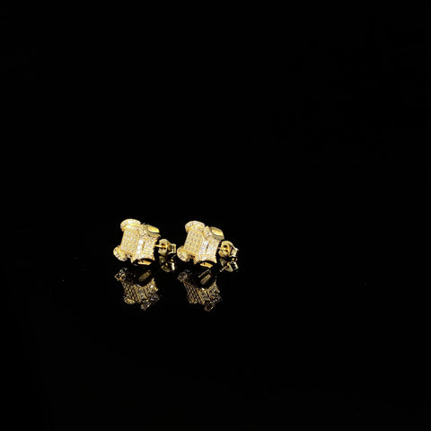 925 Silver Spiral Square Earrings