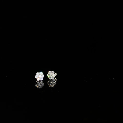 925 Silver Cluster Flower Stud Earrings