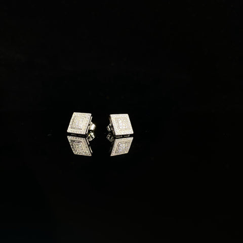 925 silver square arc Earrings