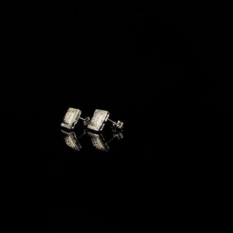 925 silver square arc Earrings