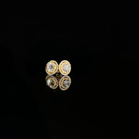 925 silver needle Round Earrings