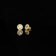 925 silver needle Round Earrings