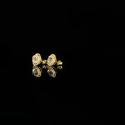 925 silver needle Round Earrings