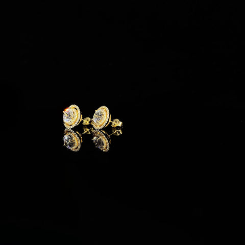925 silver needle Round Earrings