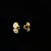 925 silver needle Round Earrings