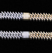 15mm Spiked Diamond Cuban Bracelet