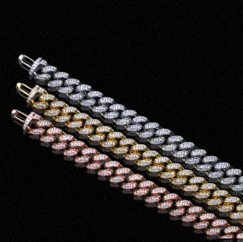 12mm Diamond Cuban Bracelet