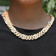 12mm two-tone cuban Gucc chain