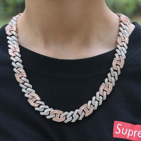 12mm two-tone cuban Gucc chain