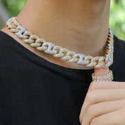 2 Tone Gucc Cuban Diamond Chain