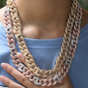 2 Tone Gucc Cuban Diamond Chain