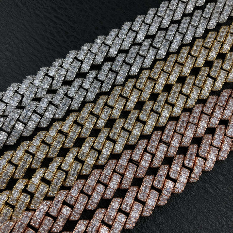 12mm Baguette Prong Cuban chain