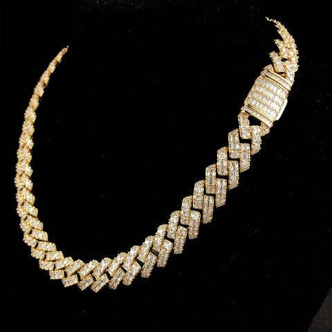 12mm Baguette Prong Cuban chain
