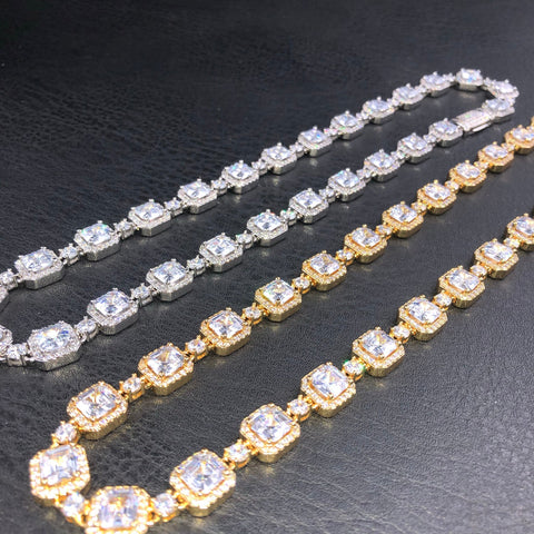 8mm Baguette  tennis Chain