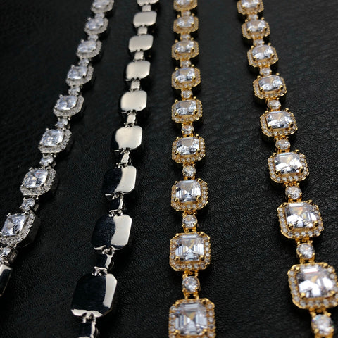 8mm Baguette  tennis Chain