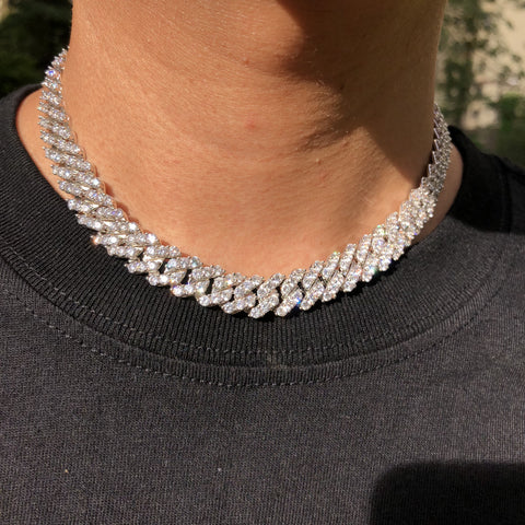 Diamond Prong (10mm) Link Necklace